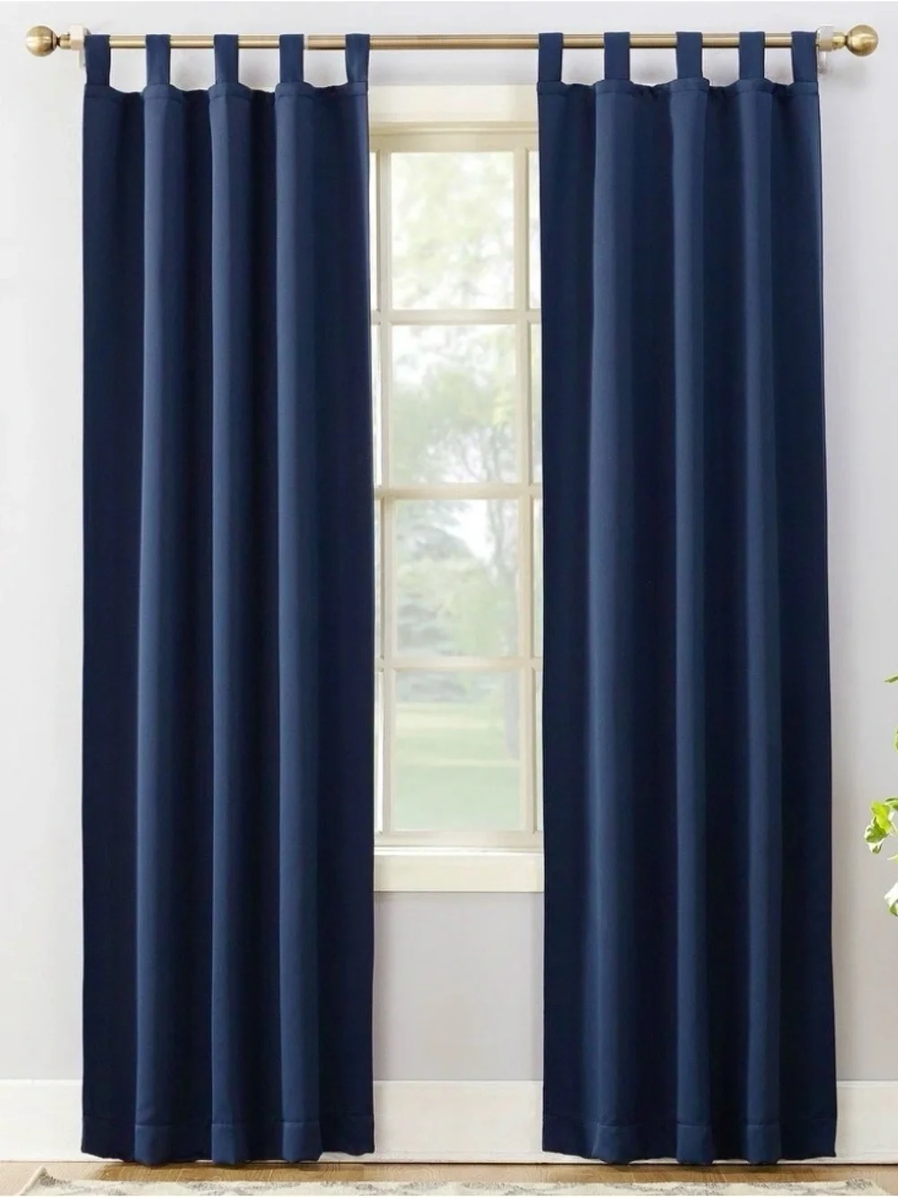 Navy Blue Tab-Top Curtains
